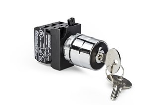 CM Series Metal 2NO+1NC (0-I) 60° Key Operated Stay Put Key Removal at 0 position 22 mm Control Unit